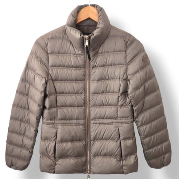 Women's Massimo Dutti Feather Down Jacket – Small, Luxury Grey Puffer - Picture 3 of 4